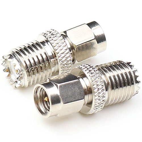 Conectores coaxiales SMA macho a Mini UHF hembra 2 unidades miniatura 1