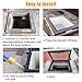 Small Manual Skylight Window 24x33in, Sloped Flat Roof Ventilation Lighting Window, Aluminum Frame and Tempered Glass, Attic Rainproof Rooftop Egress Cover for Sun Room Sheds