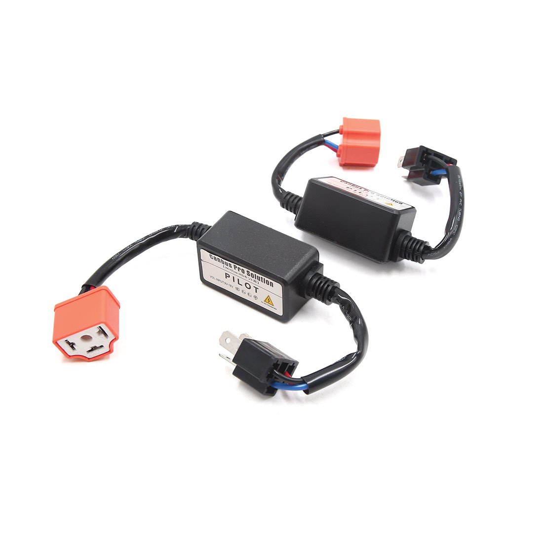 sourcing map 2Pcs Ceramic 12V H4 Car LED Canbus Error Anti-Flicker Resistor Adaptor Decoder