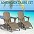 PLUUV Folding Adirondack Chair Outdoor, Oversized HDPE Patio Chair with 2 Cup Holders, 380 LBS Capacity, All-Weather Weather Resistant Fire Pit Chair for Backyard, Deck, Lawn, Brown