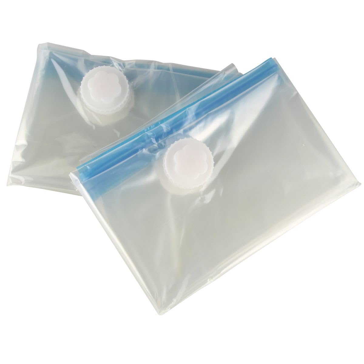 Fackelmann 67990 Lot de 2 housses de rangement sous vide, Housse de rangement, Sac rangement sous vide, Plastique, Transparent, 70 cm x 10 cm