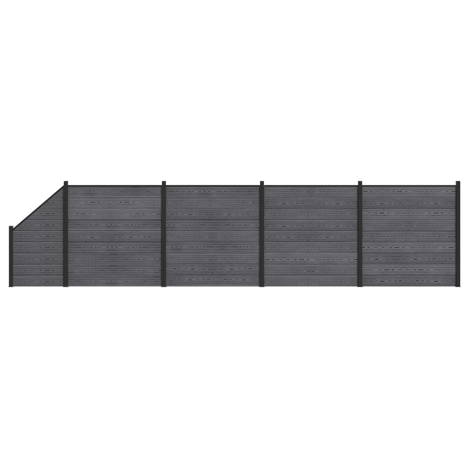 Vidaxl Grey (Grey Chiné 14) Fence Panel 5 Pieces Wpc And Aluminium Grey