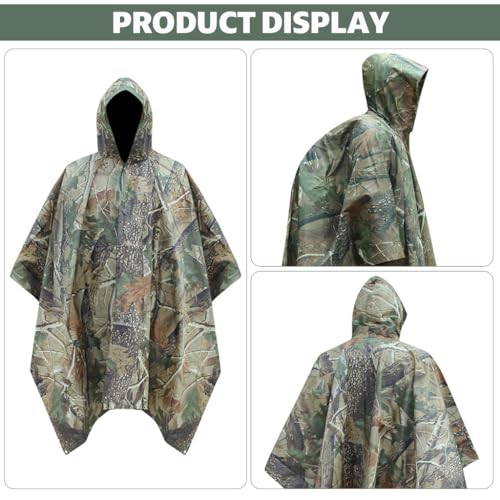Image of GUSTAVE Camping Rain Poncho for Adults Lightweight Waterproof Outdoor Raincoat with Stylish Prints, Packable 3 in1 Design for Hiking, Camping, Travel, and Scooter Riding
