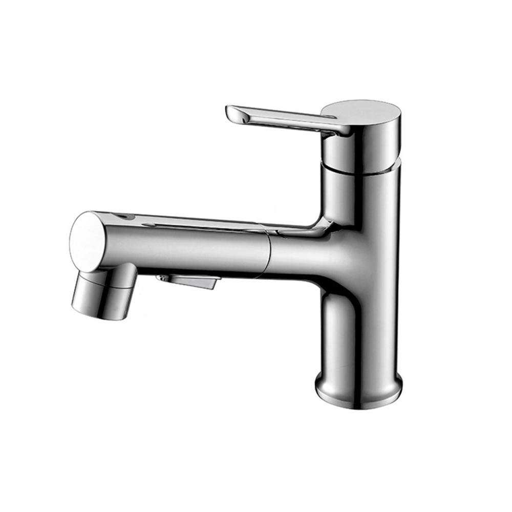 Robinet mitigeur de lavabo avec douchette extractible 3 modes en laiton pour salle de bain