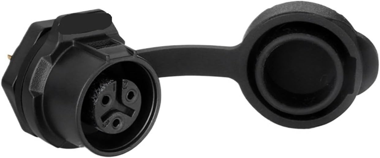 M12 IP68 Waterproof Outdoor Plastic Power Push Pull Easy Quick Locking Automotive Electrical Connector with Dust Cap(3pin Socket)