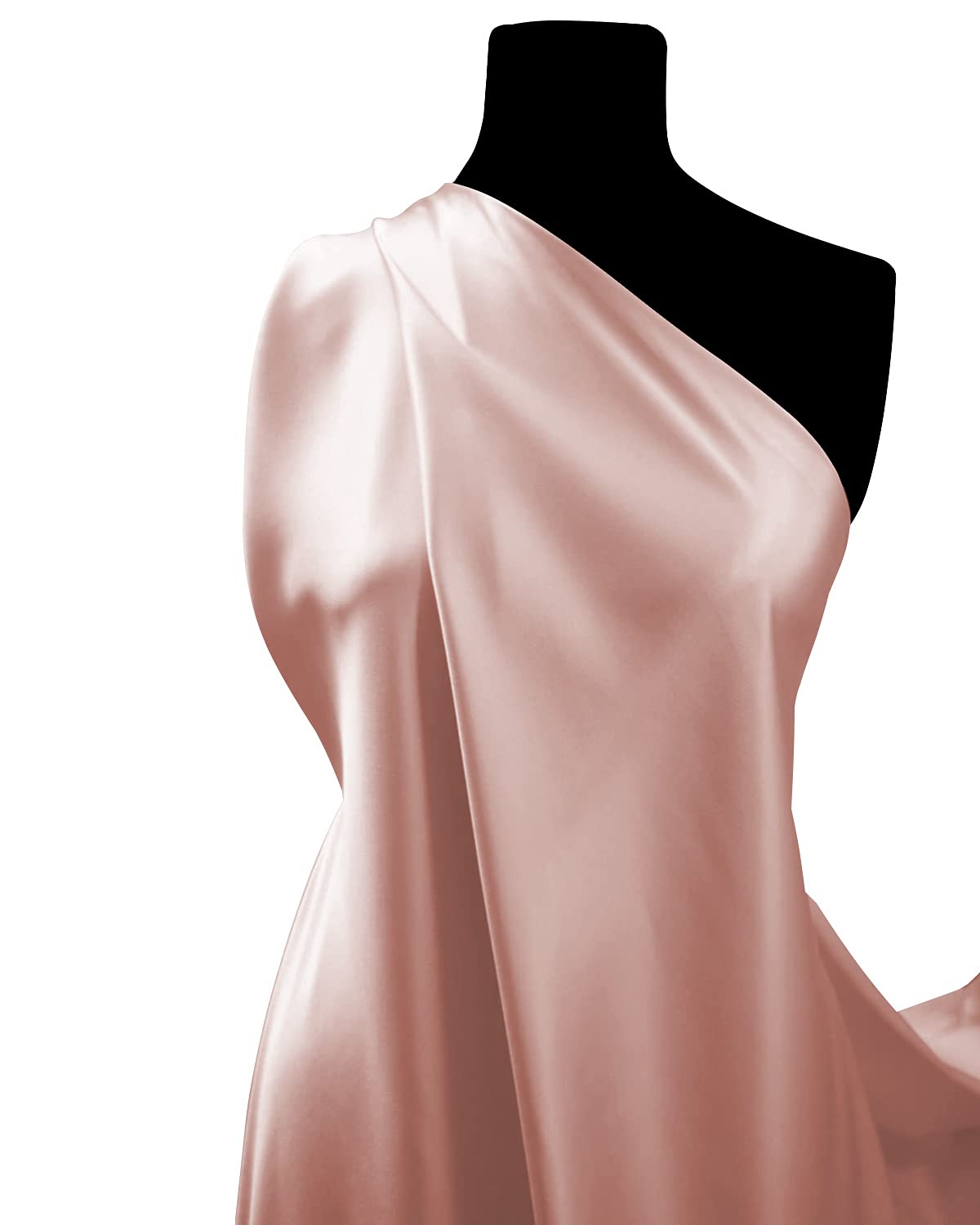 Dusky Pink Plain Budget Satin Silky Fabric Lightweight Dress Material - Dress Fabric, Bridal Use, Costumes, Crafting, Draping, Decoration & Swagging l 60" - 150cm Wide | Sold by The Metre