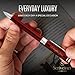 Scriveiner Personalized Deep Crimson Red Ballpoint Pen - Stunning Red Lacquer Luxury Pen with Chrome Finish, Schmidt Ink Refill, Engraved Ball Point Gift Set for Men & Women, Custom Engraving