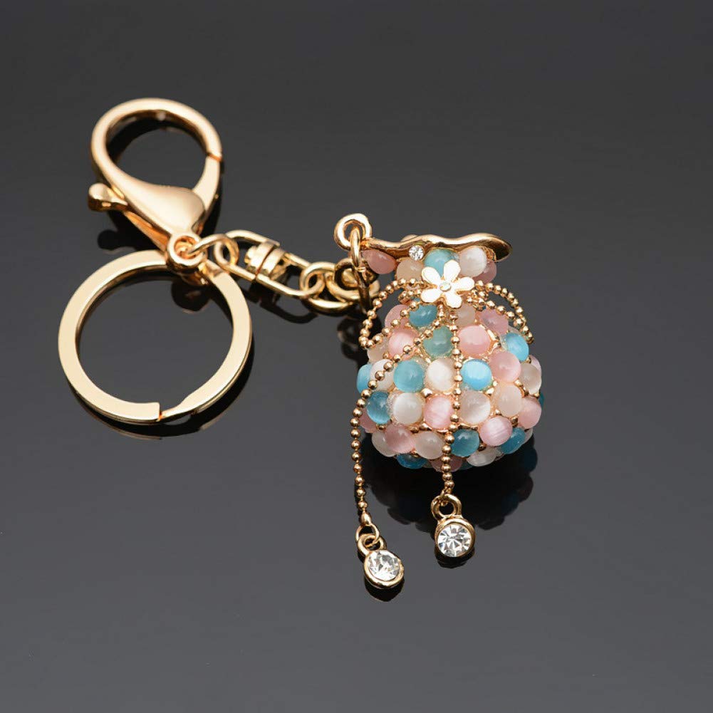 N/ A Fashion Metal Lucky Bag Keychain Romantic Colorful Style Wally Decorated for Women Holder Jewelry