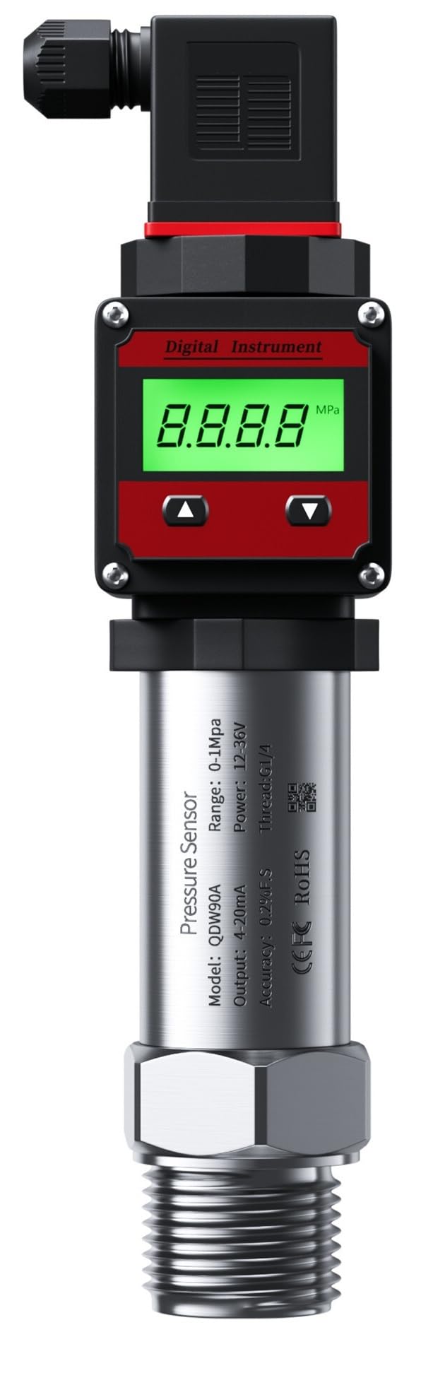 Affichage G1/4 "capteur transmetteur de pression 4-20ma 0-10V transducteur de pression transmetteur de capteur rs485(Black,0-0.2bar)
