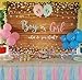 Mocsicka Boy or Girl Gender Reveal Backdrop Pink or Blue Gender Reveal Party Decorations 82x60 inch Wood Floor Photography Background Banner