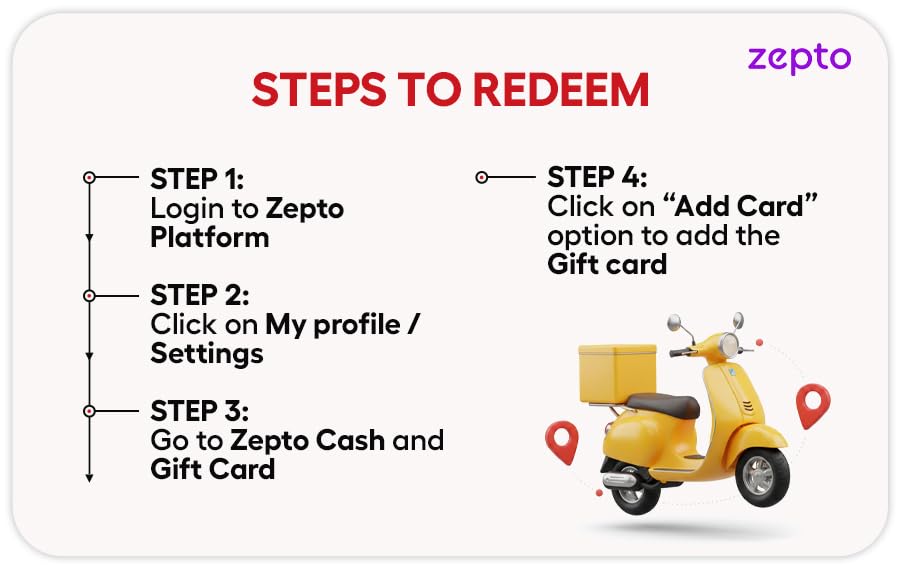 Image of Zepto |Flat 2% Off | E-Gift Card | Instant Delivery | Valid for Website and App purchases | 1 Year Validity