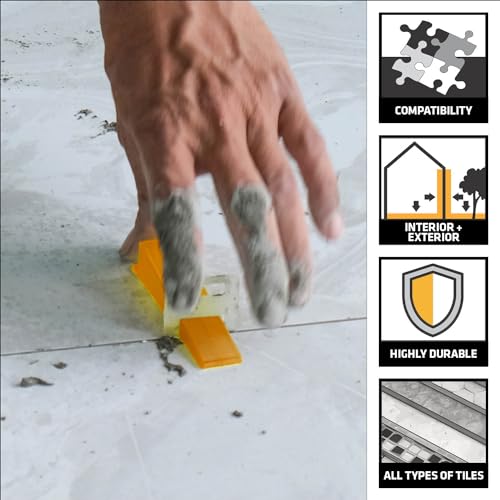 Image of SIKA - Tile levellers - SikaTile Leveller Wedges - Ensures Proper Levelling During Tile Installation - Floors and Walls - Easy to use - Yellow