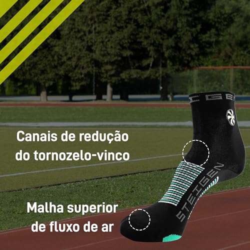 SPORTBR - Meia Steigen Cano Médio - Black - Tecnologia Anti-Bolhas, Cano Médio, Par de Meia Para Esp