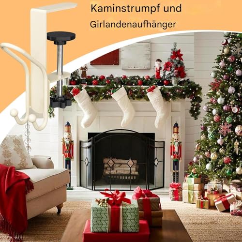 Ganchos flexibles para chimenea de Navidad con liguero ajustable 7