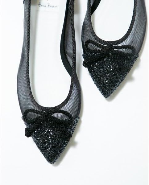 Amazon | [エマフランシス] ポインテッドトゥ チュール フラットバレエ