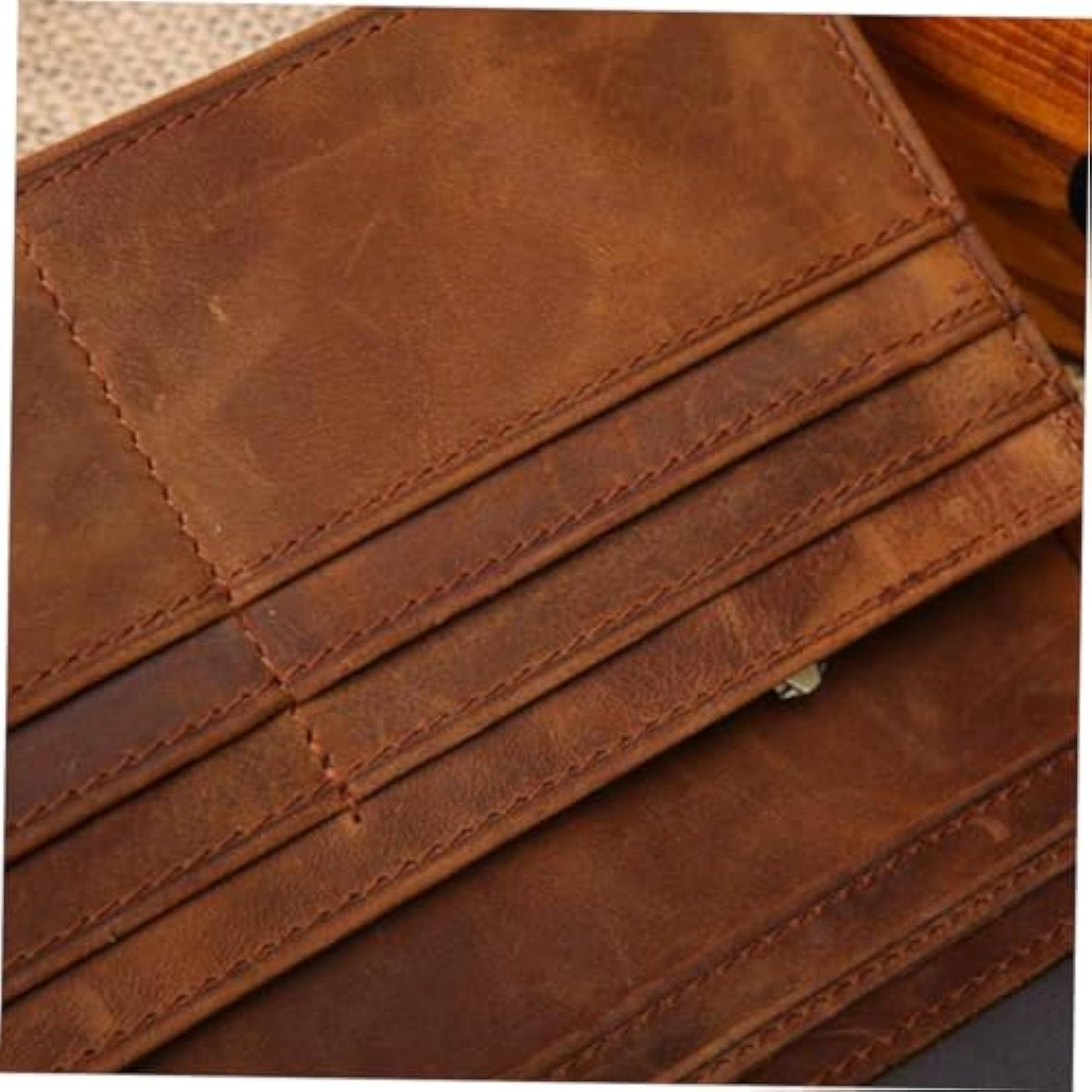 Cowhide Vintage Wallet for Men, Compact Coin Purse