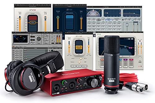 waves Focusrite Scarlett 2i2 Studio Package (3rd Gen) USB Audio Interface plus Waves Musicians 2 Recording Bundle