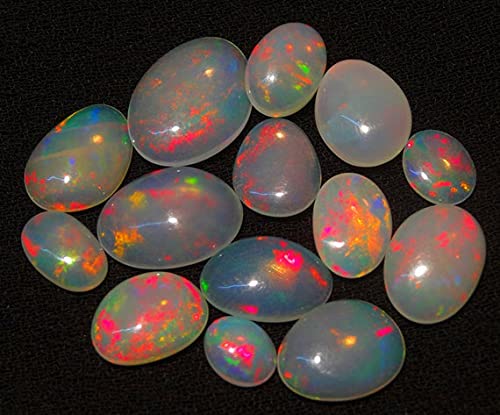 Opale de Welo éthiopienne naturelle 14 pièces lot de tranches irrégulières pour bijoux
