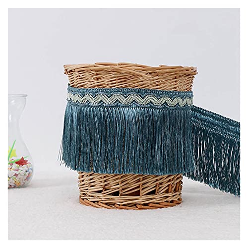Galon de tassels bleu gris en polyester silk de 12m