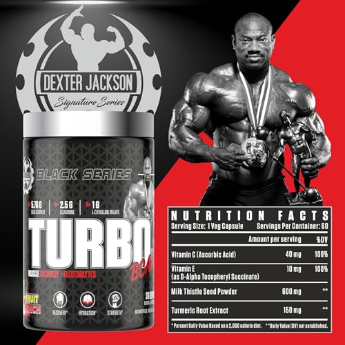 Image of Dexter Jackson Black Series Turbo BCAA - Fruit Punch Flavor | 30 Servings, 390g - Advanced Muscle Recovery Formula for Enhanced Performance