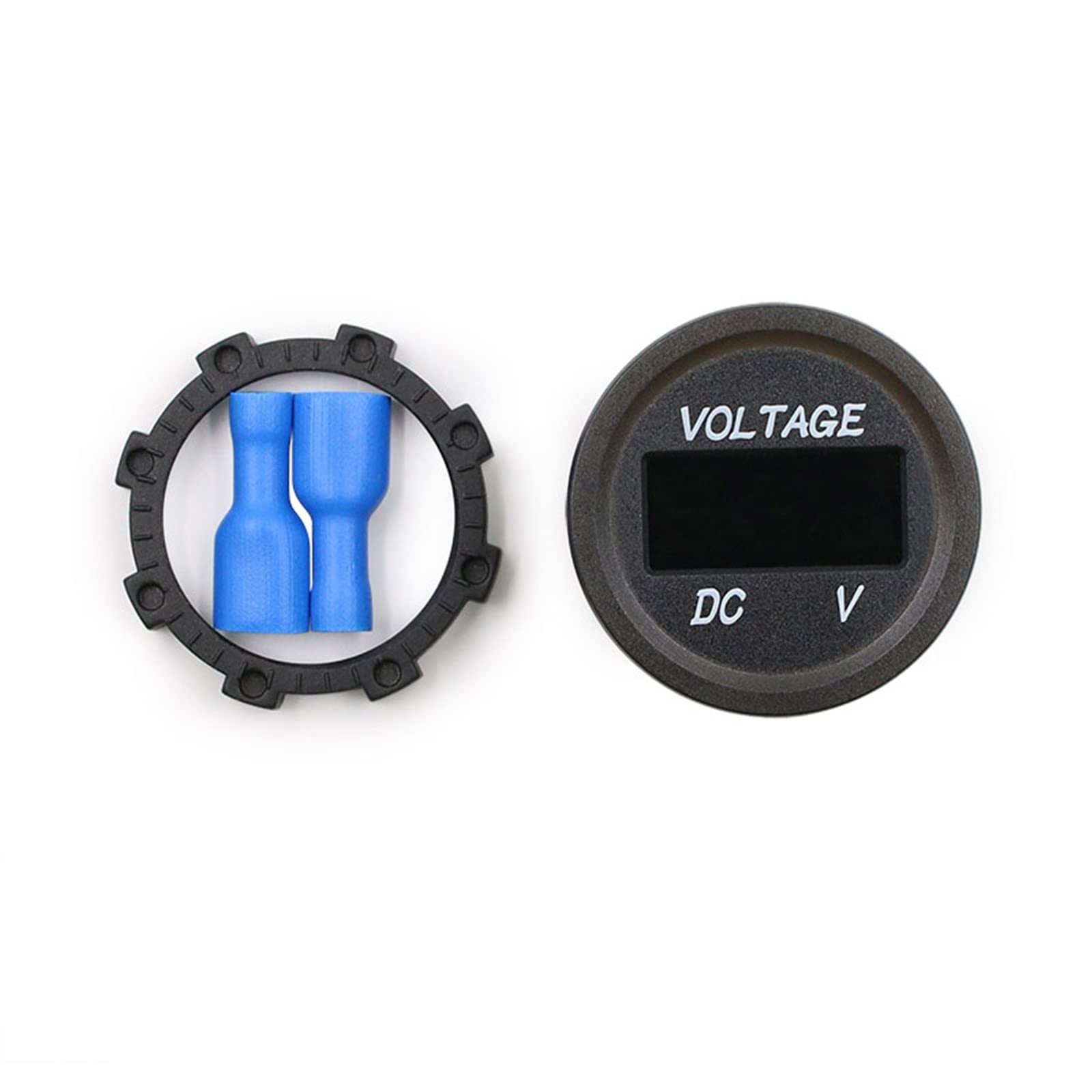 DC12V Auto Moto LED Display Digitale Voltmetro Pannello Rotondo 5-48 V Misuratore di Tensione Tester Calibro for Auto Barca Marine Veicolo RV(Green)