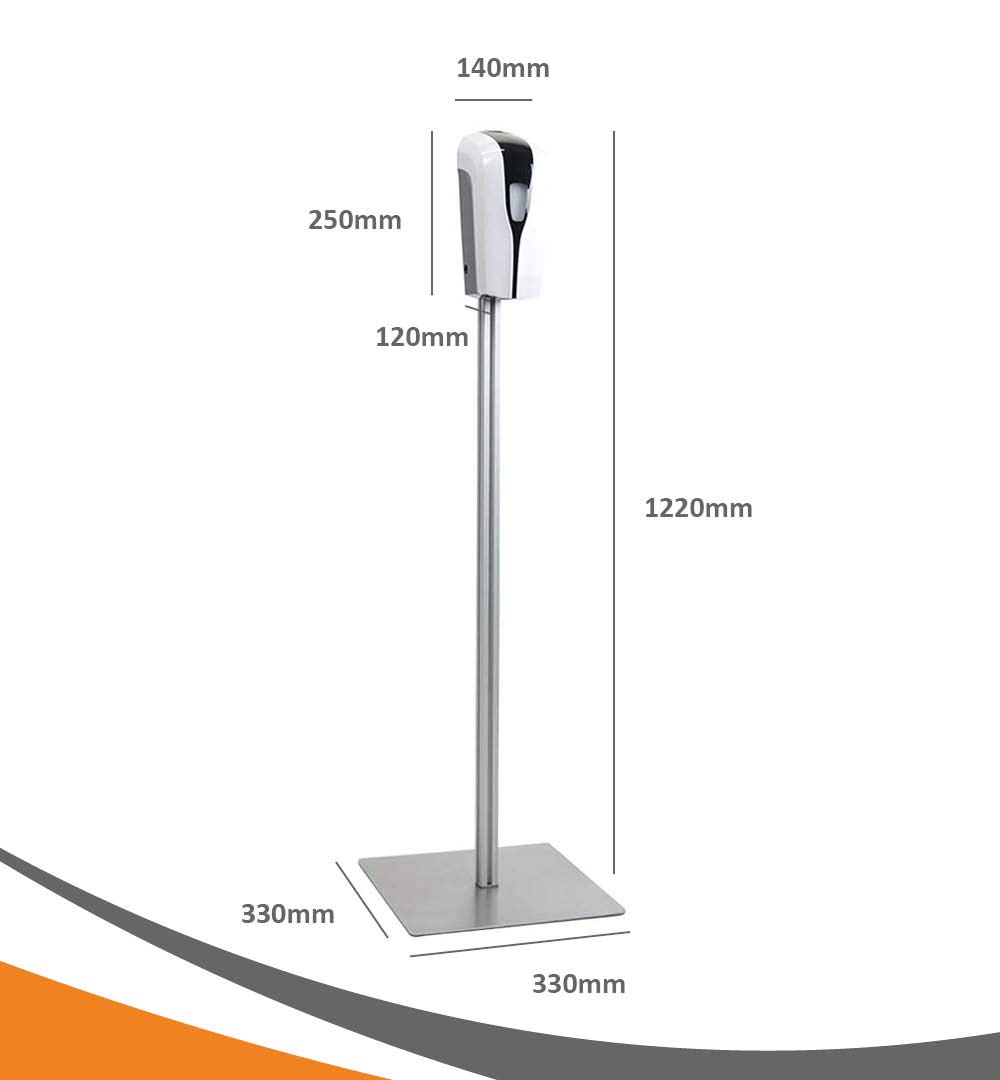 MyMAXXI | Mobiler Hand Desinfektionsmittelspender Station Sensor Shop Spender Set 1x 1L Desinfektionsmittel stehend automatisch | touchless Disinfection | Desinfektionsspender Standfuß