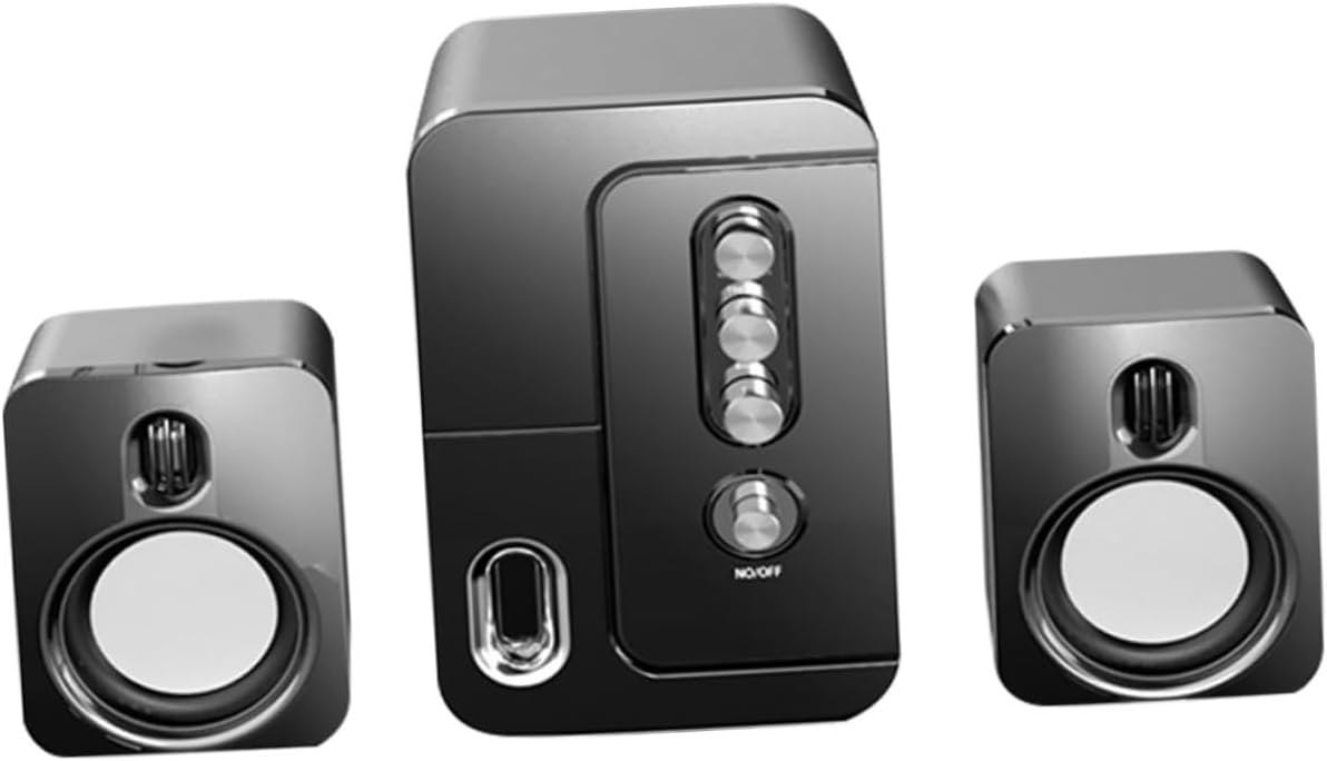 Kichvoe USB Computer Speakers 3D Surround Sound Multi-Purpose Desktop Laptop Loudspeaker with Deep Bass Black for Home Office Gaming