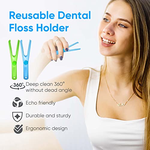 Alsten 4 Pcs Reusable Floss Holder, Professional Dental Floss Handle Holder, Easy And Comfortable Way To Clean Oral #TOP1