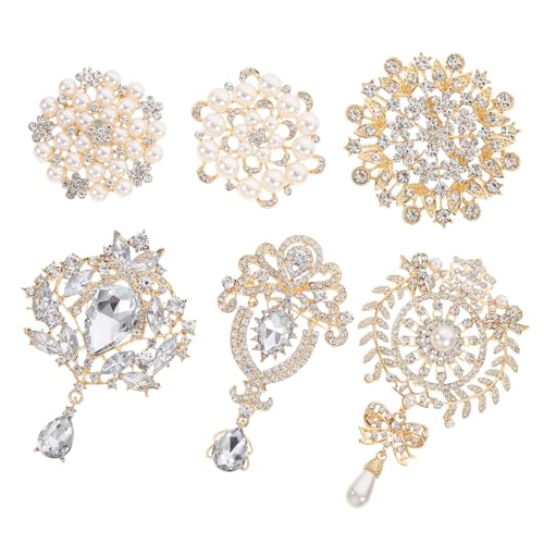 Broches pour mariage en perles lot de 6 épingles pour pull et châle féminin