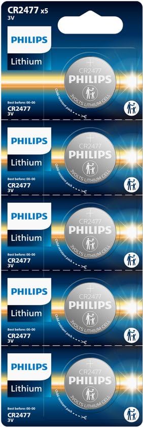 Philips CR2477 3V Lithium Knopfzelle Batterien 5 Stück