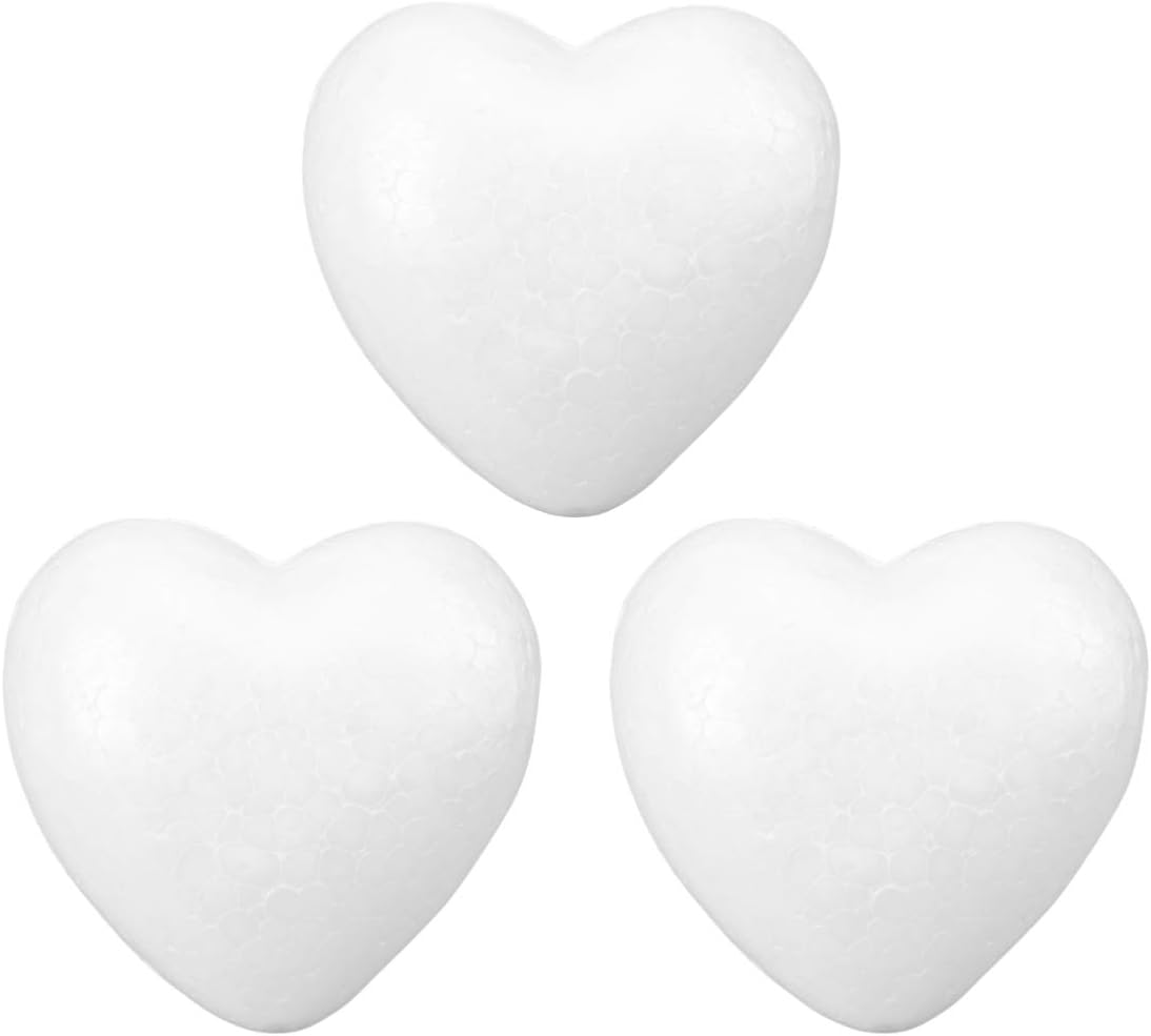 STOBOK 3pcs Heart Shaped Polystyrene Balls Arts Crafts Ornaments Wedding Decorations