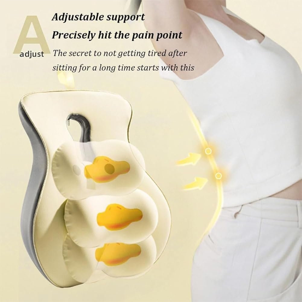 Uriselt ランバーサポートクッション 低反発素材 ランバーサポート枕 調節可能なスライダー付き 整形外科用シートクッション 取