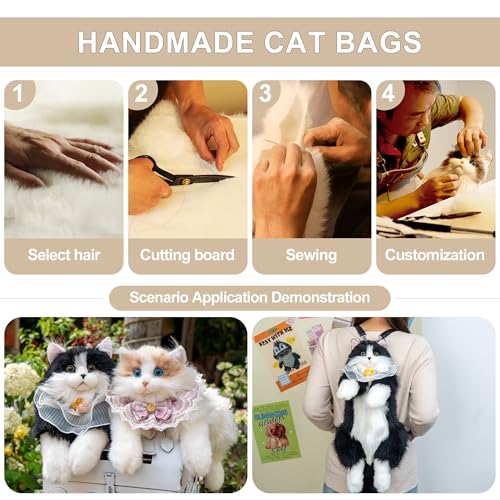 Image of Chongker Stuffed Animals Backpack - Cute Cat plush Backpack Toy, Handcrafted Realistic Cat Shaped Backpack, Heartwarming Surprise Idea, Companionship Stuffed Cat, Large Black Cat