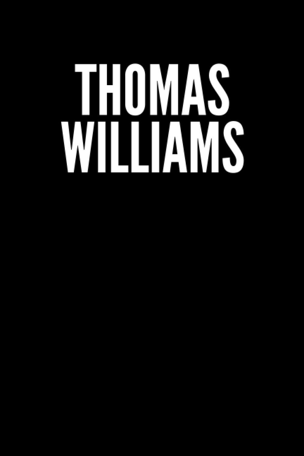 Thomas Williams Blank Lined Journal Notebook custom gift: minimalistic Cover design, 6 x 9 inches, 100 pages, white Paper (Black and white, Ruled)