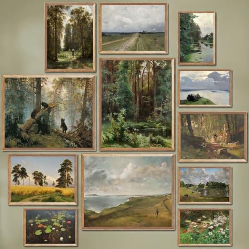 MAZUKO Vintage Landscape Wall Art Prints, Nature Forest...