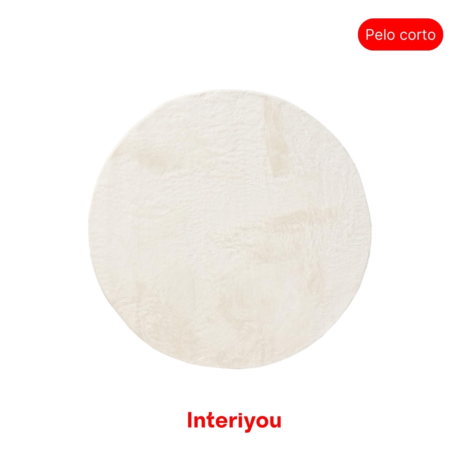Interiyou Tappeto salotto pelo corto Fargo - 160x160 cm Rotondo Crema - Morbid in pelliccia sintetica - Lavabile e antiscivolo - Corto e soffice