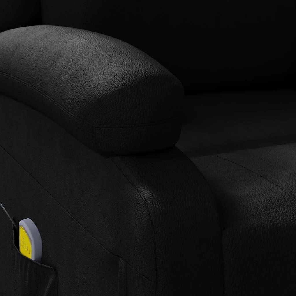 vidaXL Sillón de Masaje de Cuero sintético Negro