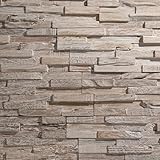 Wall!Supply - 3D Reclaimed Teak Wood Wall Panels - Whitewash UltraWood Wall Covering for Feature Walls - Modern Wallpaper Alternative - Easy DIY Installation - 10-Pack