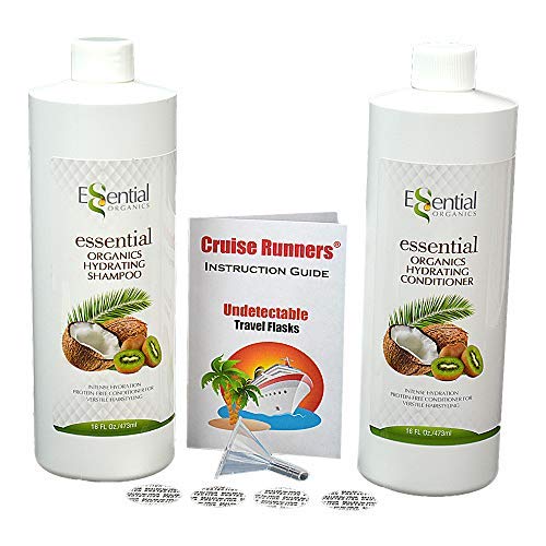 2x17.3oz Rum Runners for Cruise Liquor Smuggle Bottle Empty Shampoo Bottles Hidden Alcohol Container Flasks for Liquor Disguise Secret Plastic Flask Discreet