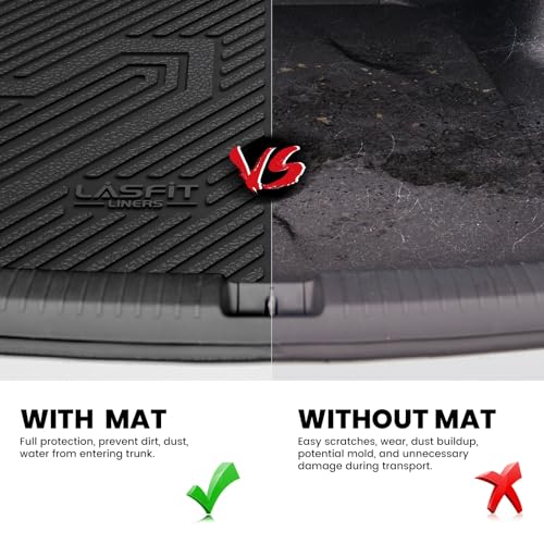 Image of LASFIT Cargo Mat for Jeep Renegade 2015-2023 | All Weather, TPE, Custom Fit Accessories, Trunk Mat, Cargo Liner, Black