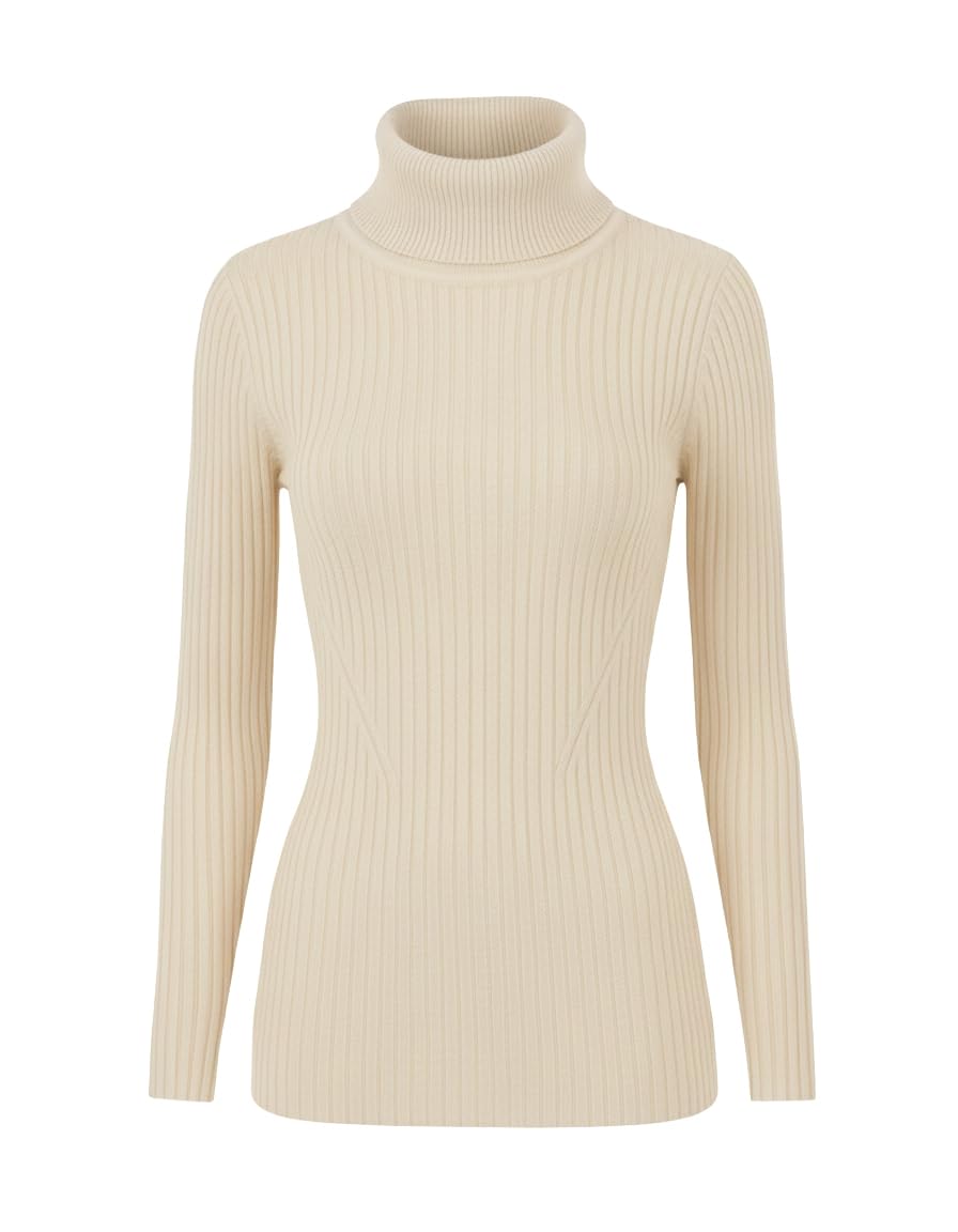Turtleneck Ribbed Sweaters for Women Cute Sexy Knitted Warm Fitted Sweater