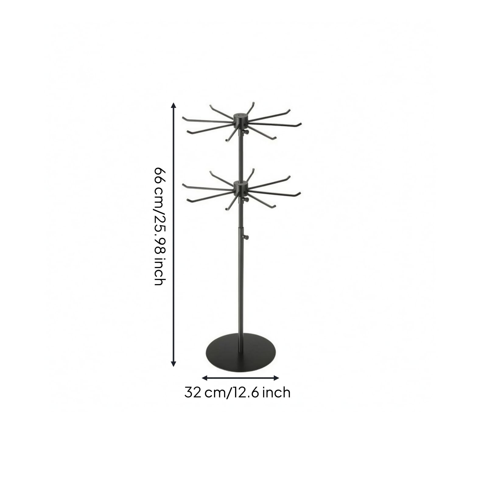 Espositore Girevole con Base Compatta, 2 Livelli