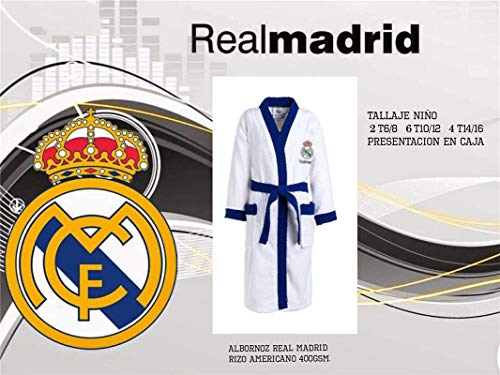 TEJIDOS EL MUNDO Albornoz Talla Infantil Real Madrid
