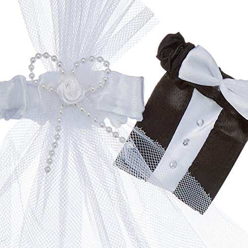 Foto von PartyDeco Champagnerglas Sektglas Hochzeitsdekoration Glasdekoration Braut und Bräutigam Hochzeitsdekoration Hochzeitskleid Hochzeitskleid Hochzeitsanzug Tischdekoration