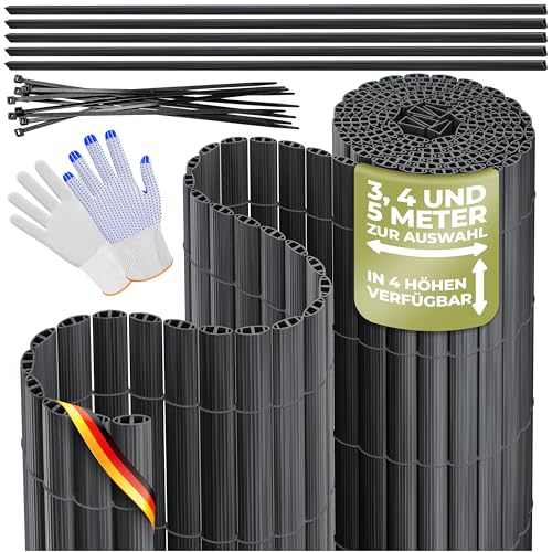 KESSER® Pare-Vue en PVC de Clôture Pare-Vue Revêtement de Balcon Paravent Lames renforcées résistantes aux intempéries, pour Jardin, Balcon, avec...