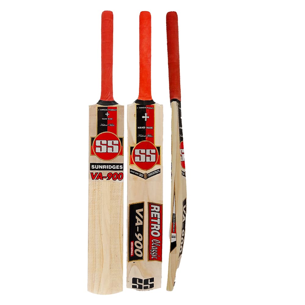 Briovy Power Poplar Willow Cricket Wooden Bat Playing with Tennis Cricket Ball for Boys (Red Green)