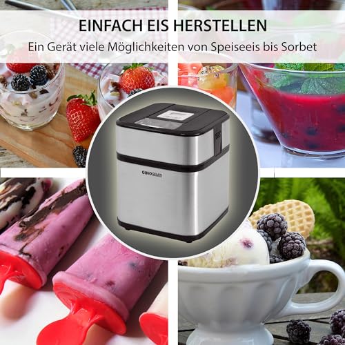 Syntrox Germany Eismaschine Jinoria für Speiseeis & Frozen Joghurt, Eiscreme Maschine, Softeis und Frozen Joghurt Maker, Eis selber machen, mit Timer, Kinderfreundlich – Bild 4
