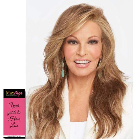 Miles of Style Wig Color SS23/61 SHADED CREAM - 15" Mid-Back Length Long Soft Layers Sculpted Waves Heat Friendly Synthetic Lace Front Part Bundle MaxWigs Hairloss Booklet