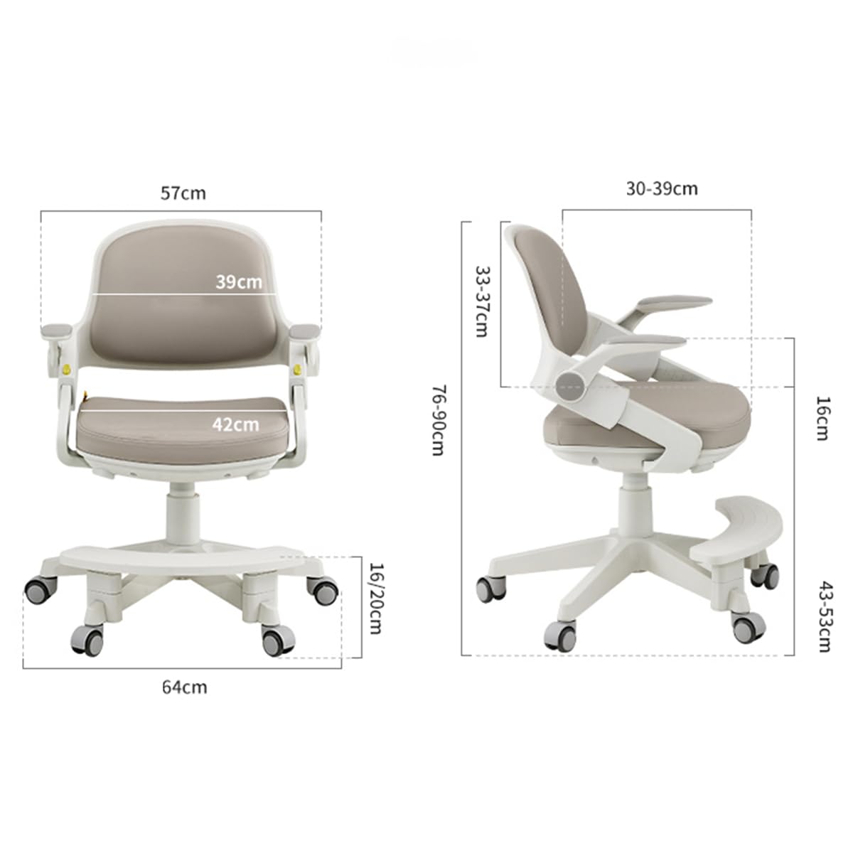 Spacetronik Kinder- und Jugendstuhl, Ergonomischer Drehstuhl für 4-15 Jahre, Höhenverstellbar 76–90 cm, Verstellbarer Armlehnen, Rückenlehne, Sitzhöhe & Fußstütze