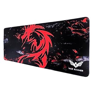 WAR HAMMER GX1050 Speed Type Gaming Mousepad (XL, Black/Red)